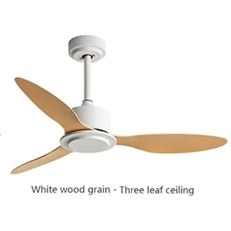 Industrial style white & wood ceiling fan with remote control bedroom