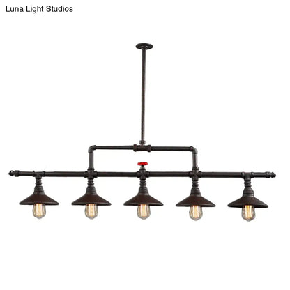 DecorBites™ Industrial Style Wrought Iron 3/5 Lights Island Light Fixture for Restaurant