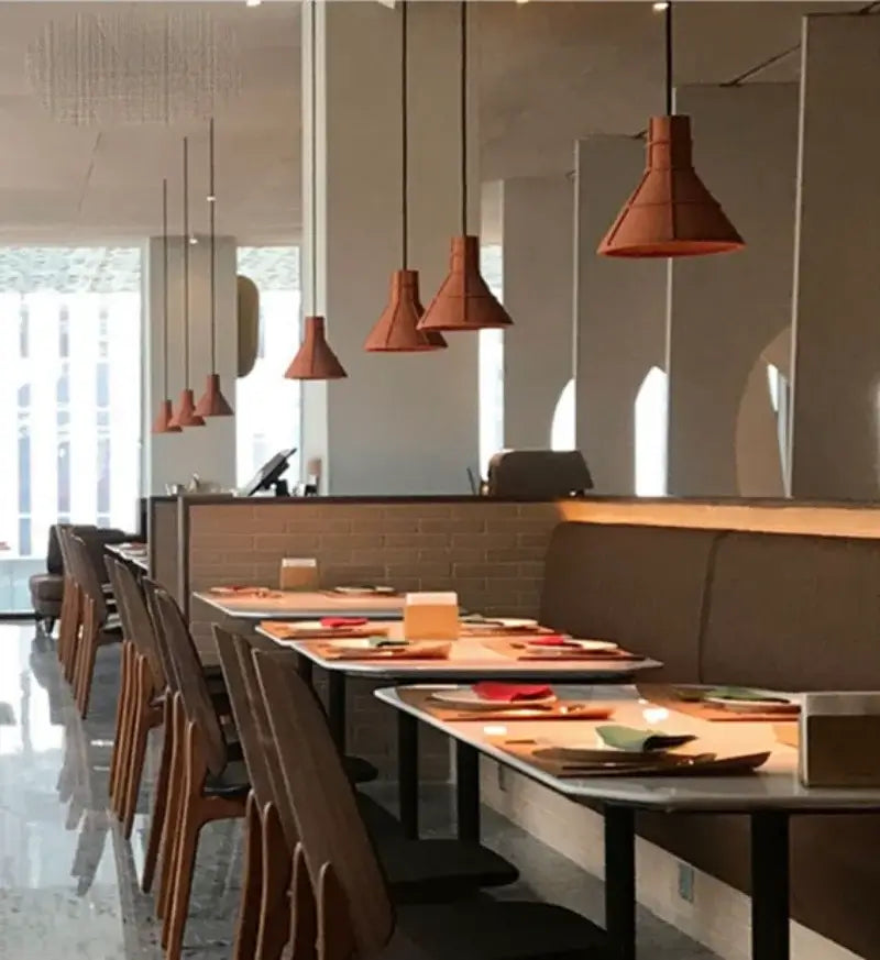 Industrial terracotta cement pendant lamp dining room hanging light