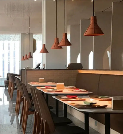 Industrial terracotta cement pendant lamp dining room hanging light