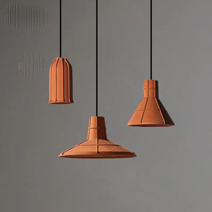 Industrial terracotta cement pendant lamp dining room hanging light