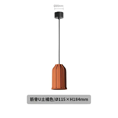 Industrial terracotta cement pendant lamp dining room hanging light