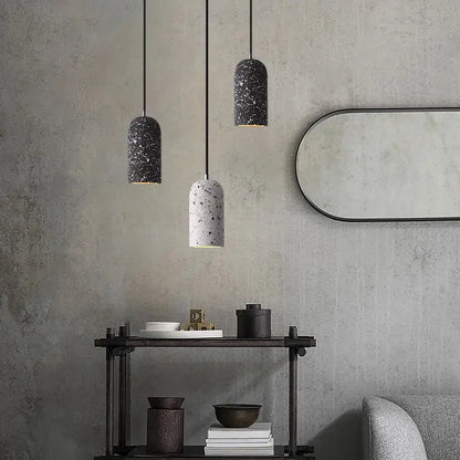 Industrial terrazzo cement pendant lights for kitchen and dining room