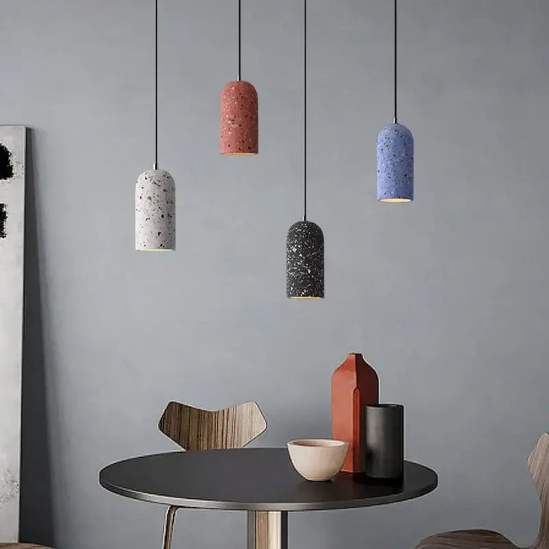 Industrial terrazzo cement pendant lights for kitchen and dining room