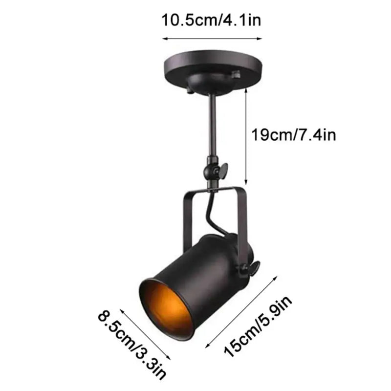 Industrial vintage black ceiling lights bedroom adjustable spotlight