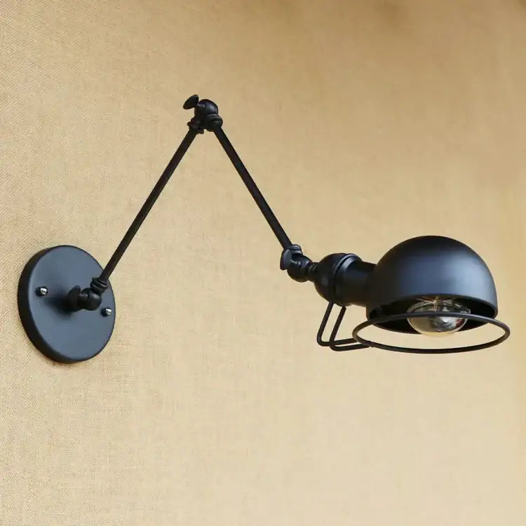 Industrial vintage wall sconce black swing arm light for bedroom
