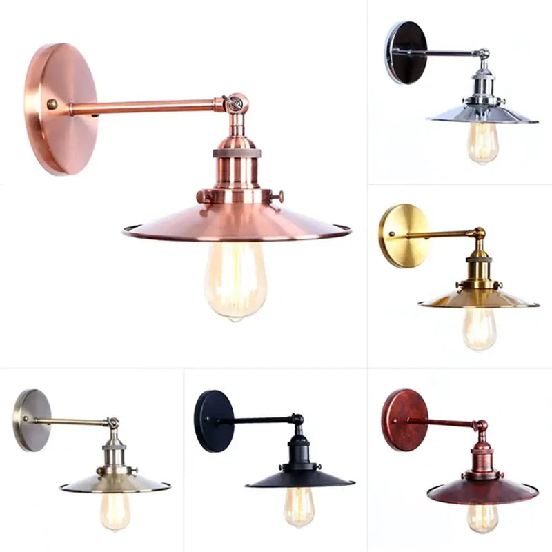 Industrial vintage wall sconce silver & rose gold bedroom light