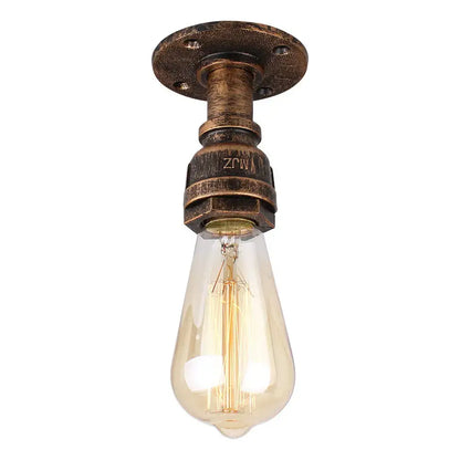 Industrial water pipe wall sconce kitchen light in black & brass