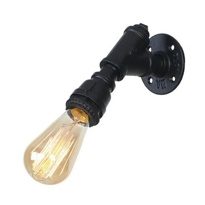Industrial water pipe wall sconce kitchen light in black & brass