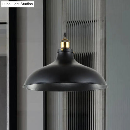 Industrial weathered brass wrought iron pendant light kitchen dome