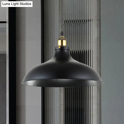 Industrial weathered brass wrought iron pendant light kitchen dome