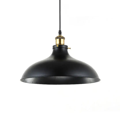 Industrial weathered brass wrought iron pendant light kitchen dome