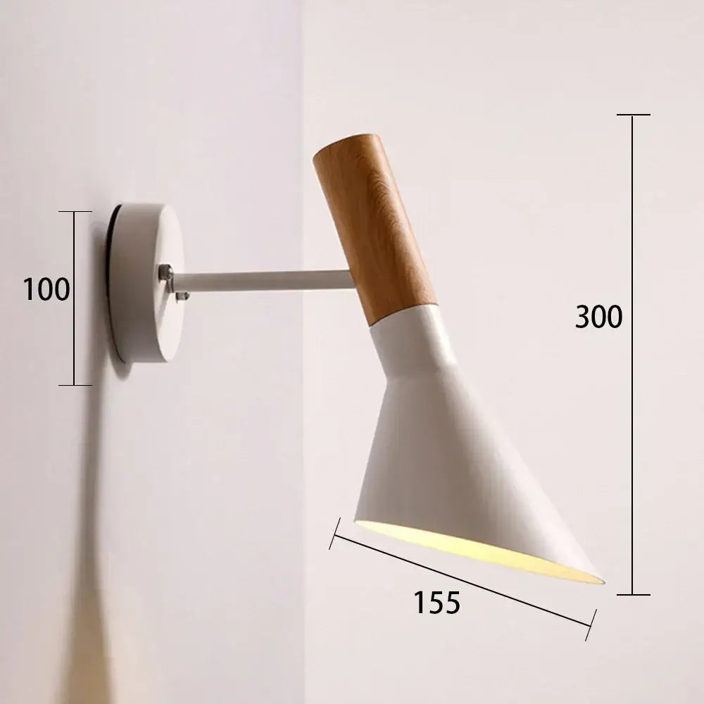 Industrial white and brass wall sconce – bedroom geometric lighting