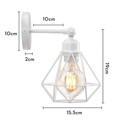 Industrial white and brass wall sconce – bedroom geometric lighting