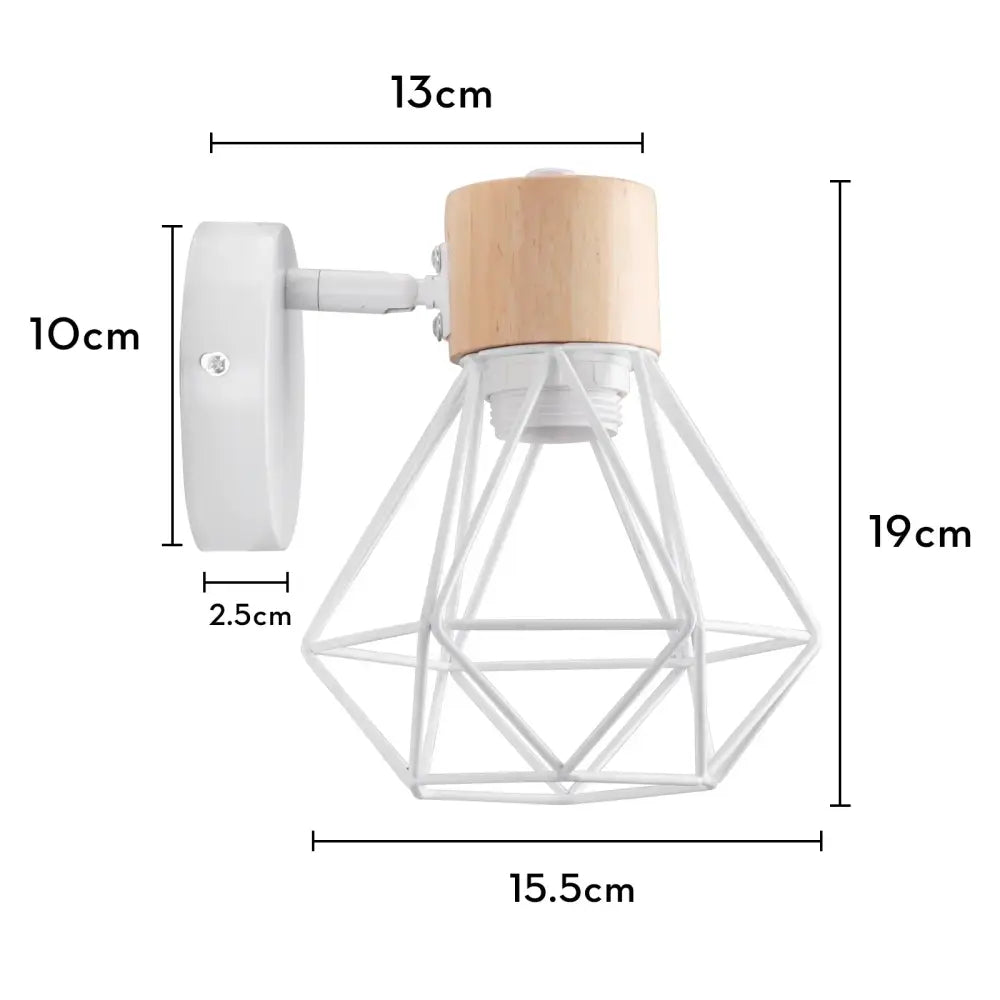 Industrial white and brass wall sconce – bedroom geometric lighting