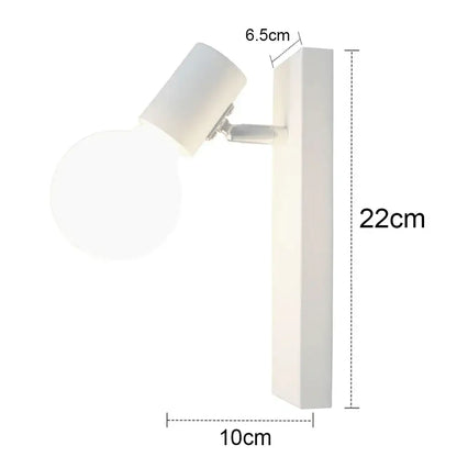 Industrial white and brass wall sconce – bedroom geometric lighting