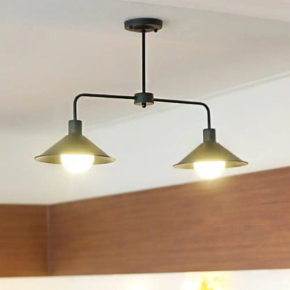 Industrial white & black conic pendant light – kitchen island fixture