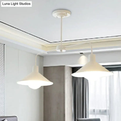 Industrial white & black conic pendant light – kitchen island fixture
