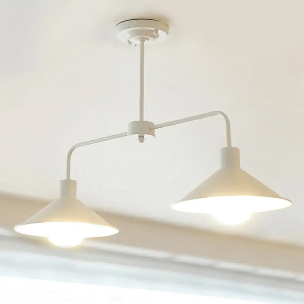 Industrial white & black conic pendant light – kitchen island fixture