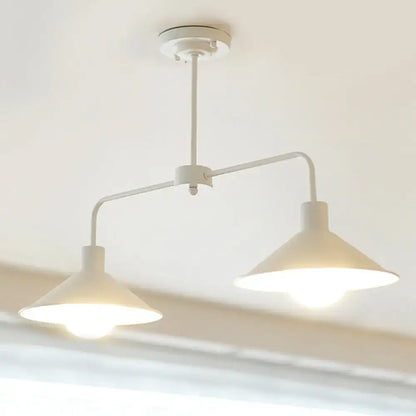 Industrial white & black conic pendant light – kitchen island fixture
