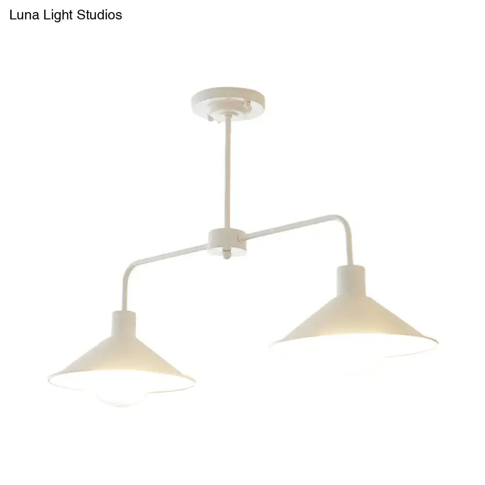 Industrial white & black conic pendant light – kitchen island fixture