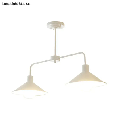 Industrial white & black conic pendant light – kitchen island fixture