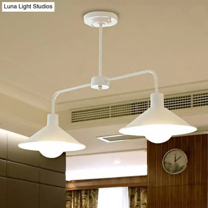 Industrial white & black conic pendant light – kitchen island fixture