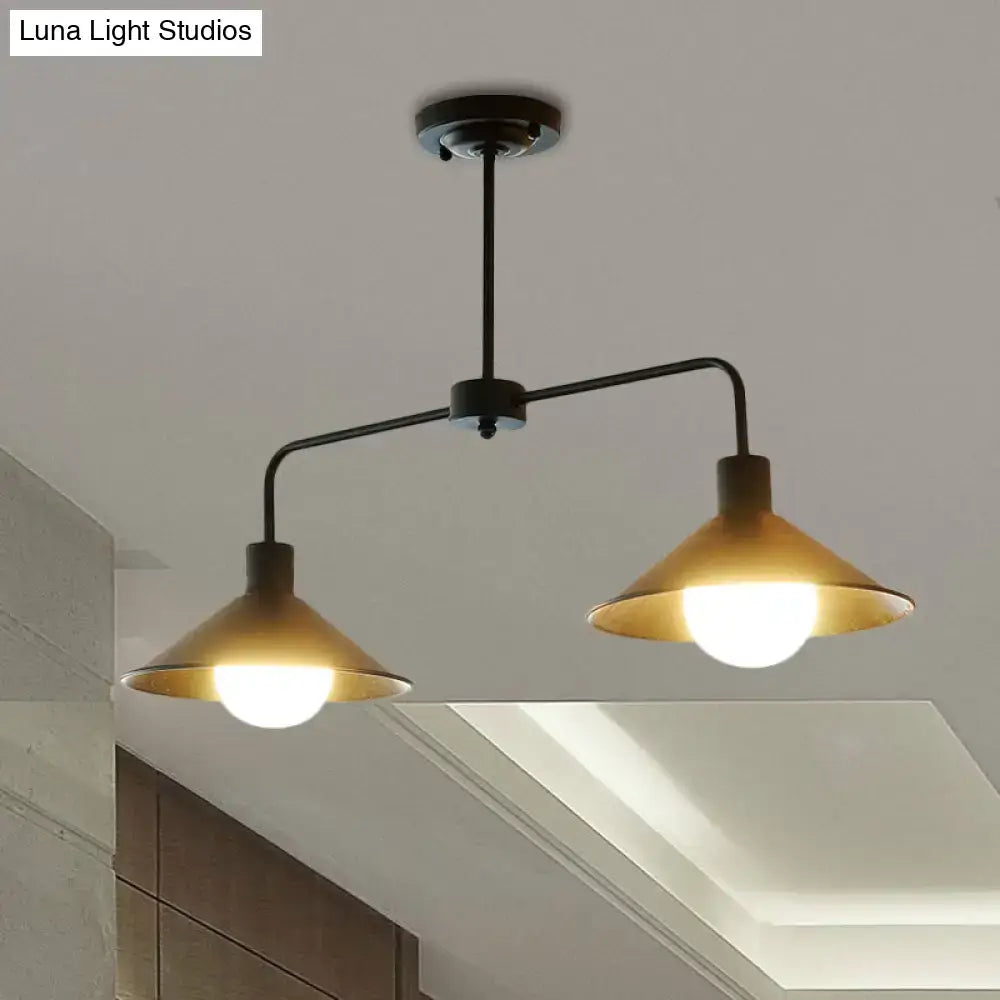 Industrial white & black conic pendant light – kitchen island fixture