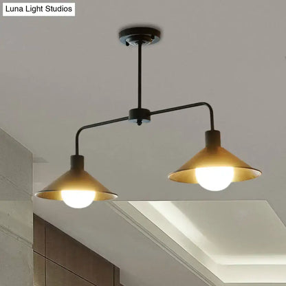 Industrial white & black conic pendant light – kitchen island fixture