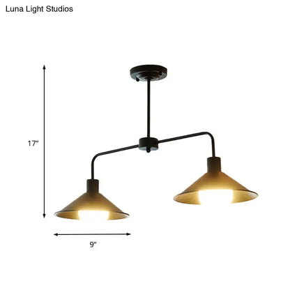 Industrial white & black conic pendant light – kitchen island fixture