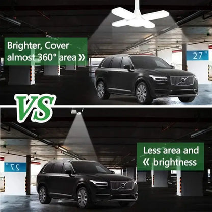 Industrial white deformable led ceiling light garage four wing bulb