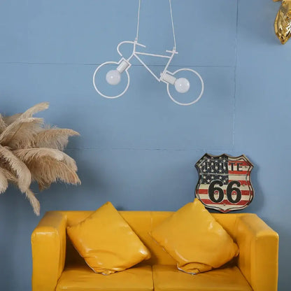 DecorBites™ Iron Bicycle Pendant Light chandelier - Industrial Ceiling Decor for Living Room