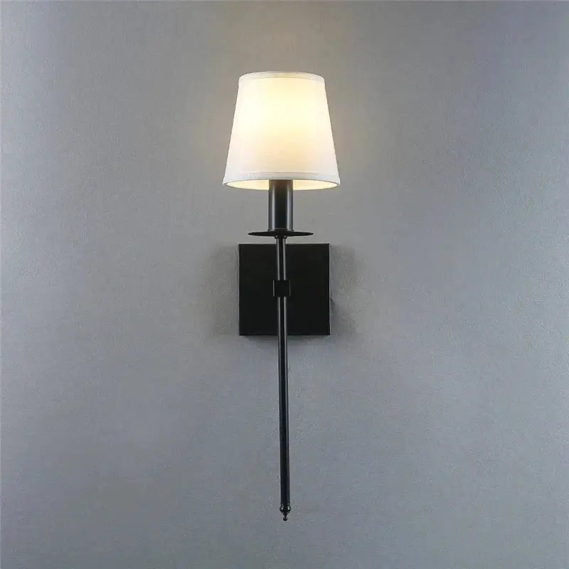 Industrial white wall lamp with brass finish for bathroom