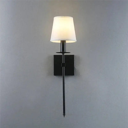 Industrial white wall lamp with brass finish for bathroom