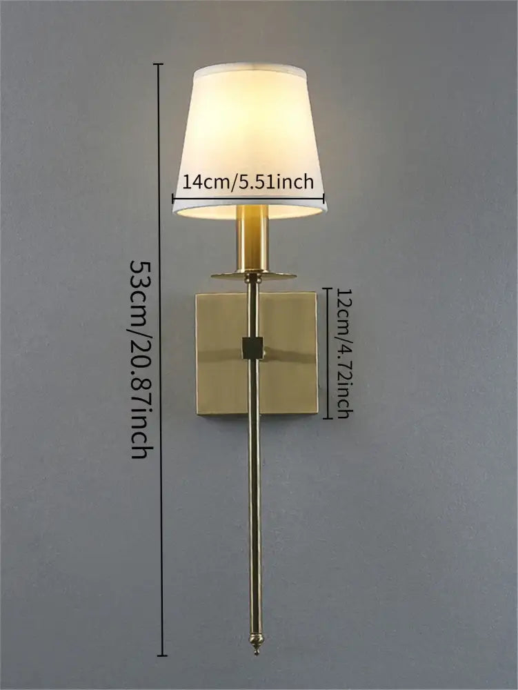 Industrial white wall lamp with brass finish for bathroom