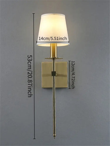 Industrial white wall lamp with brass finish for bathroom