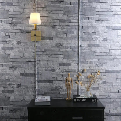 Industrial white wall lamp with brass finish for bathroom