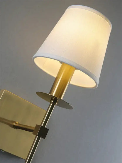 Industrial white wall lamp with brass finish for bathroom