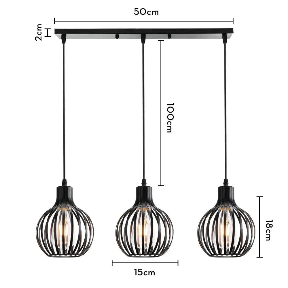 Industrial wood pendant light black & white dining room fixture