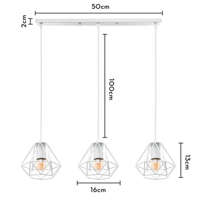 Industrial wood pendant light black & white dining room fixture