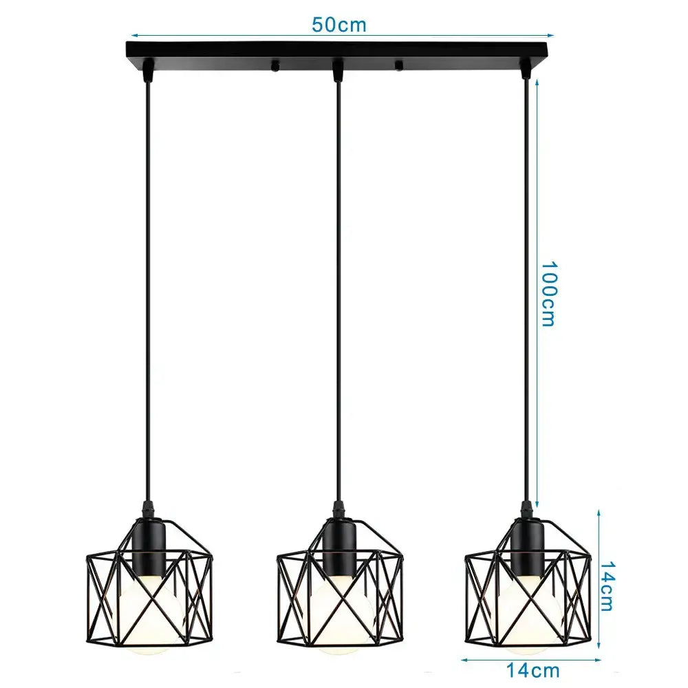 Industrial wood pendant light black & white dining room fixture