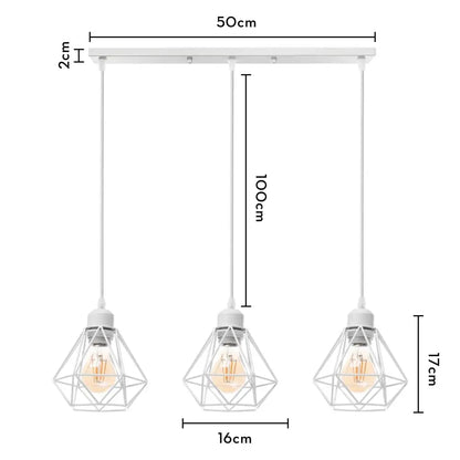 Industrial wood pendant light black & white dining room fixture