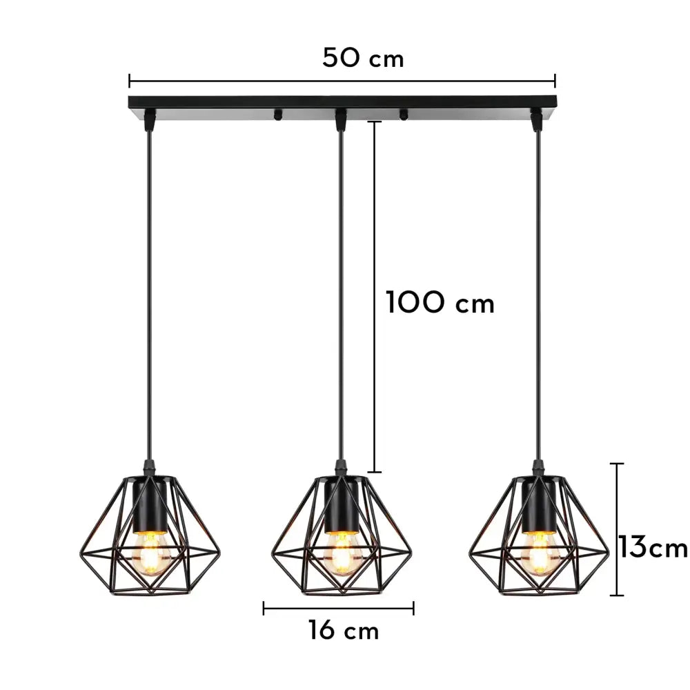 Industrial wood pendant light black & white dining room fixture