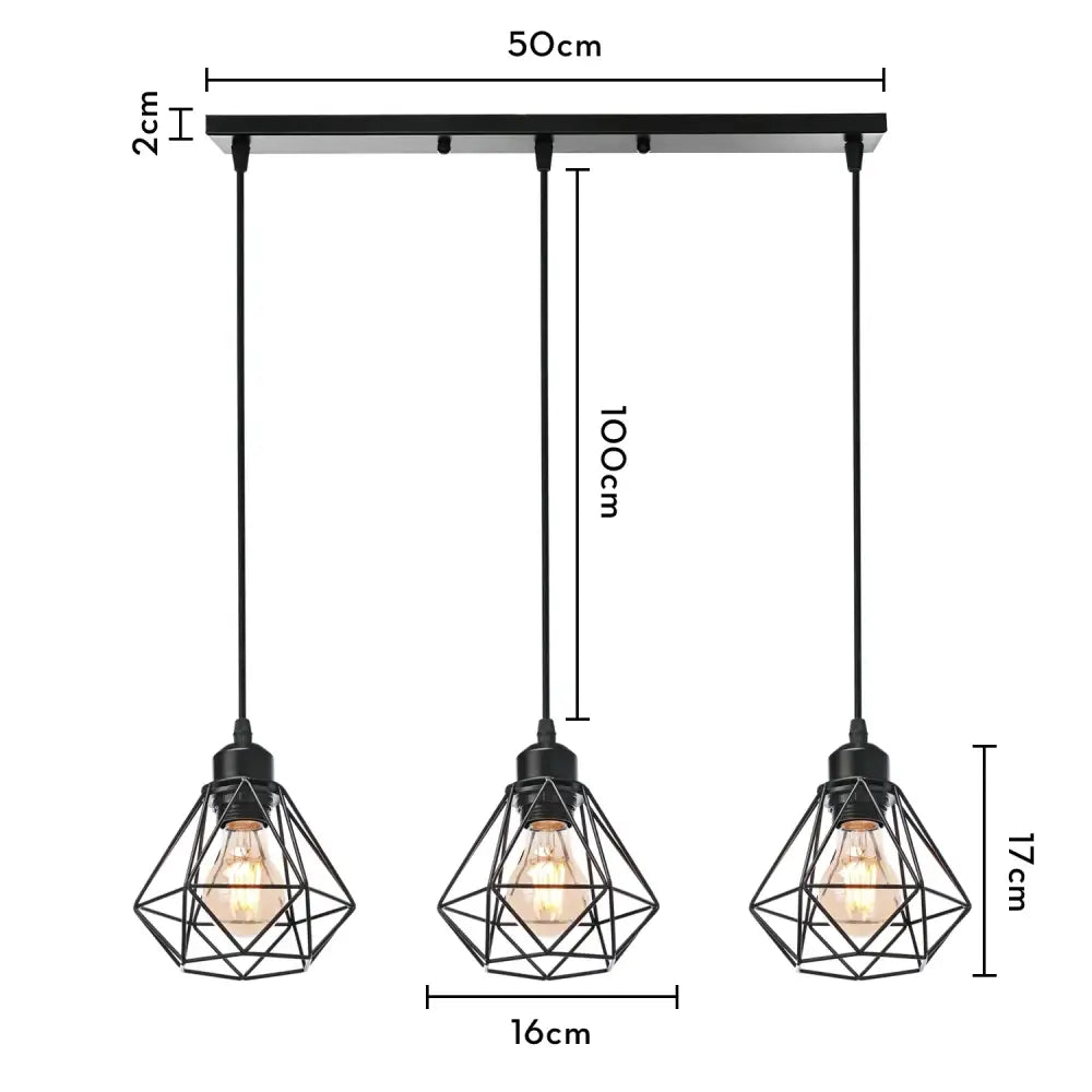 Industrial wood pendant light black & white dining room fixture