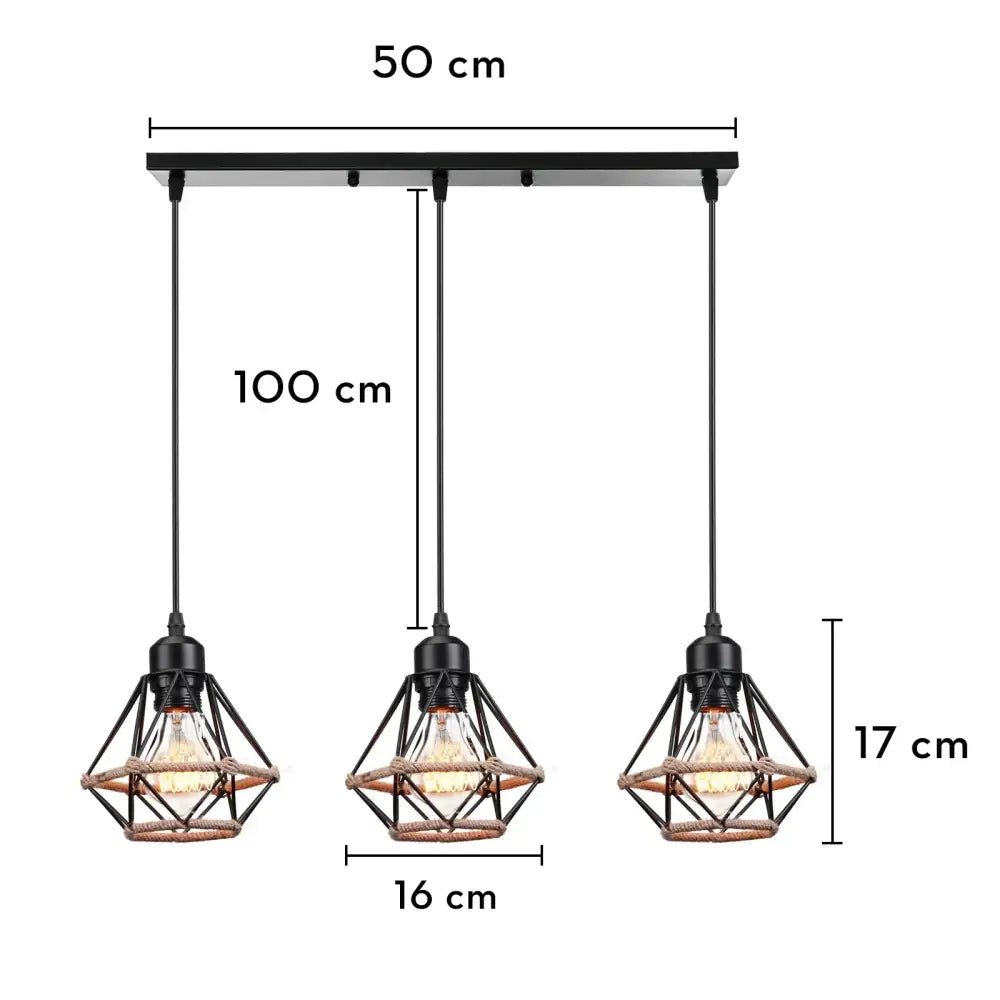 Industrial wood pendant light black & white dining room fixture