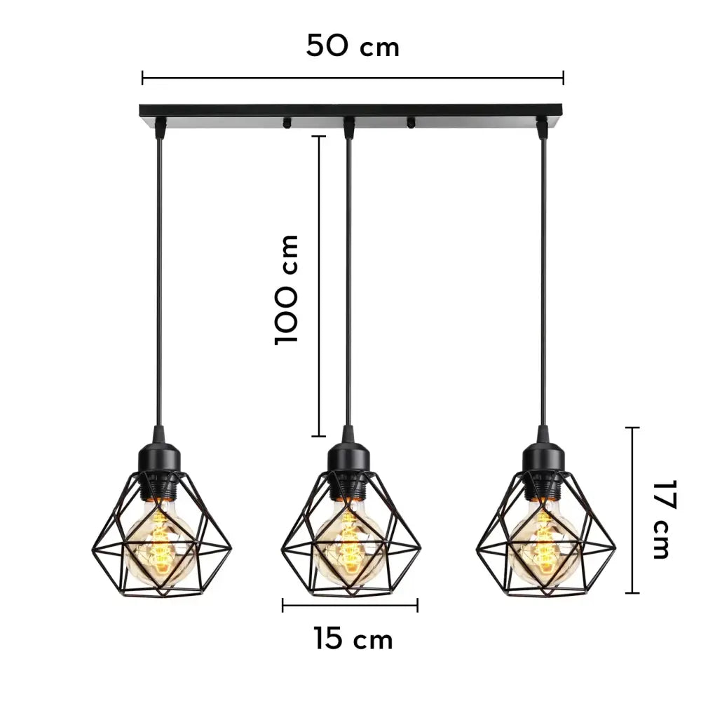 Industrial wood pendant light black & white dining room fixture