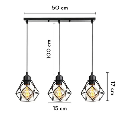 Industrial wood pendant light black & white dining room fixture