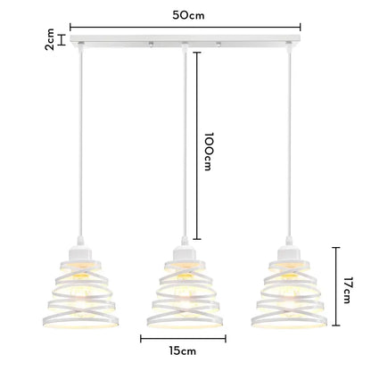Industrial wood pendant light black & white dining room fixture