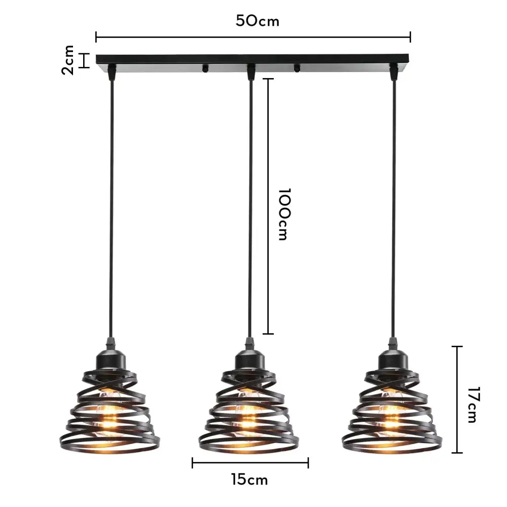 Industrial wood pendant light black & white dining room fixture