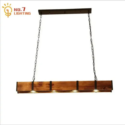 Industrial wood pendant lights dining room rustic four light bar